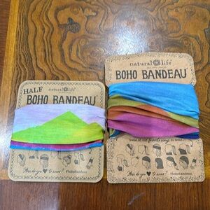 NATURAL LIFE Boho Bandeau Headbands in Blue, Green, Purple, Pink, Orange